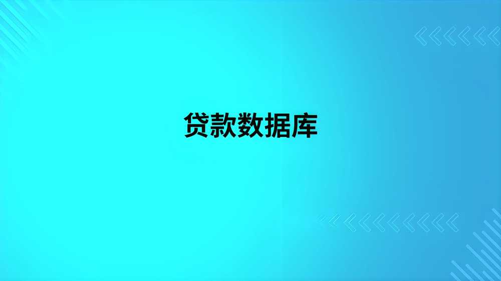 贷款数据库